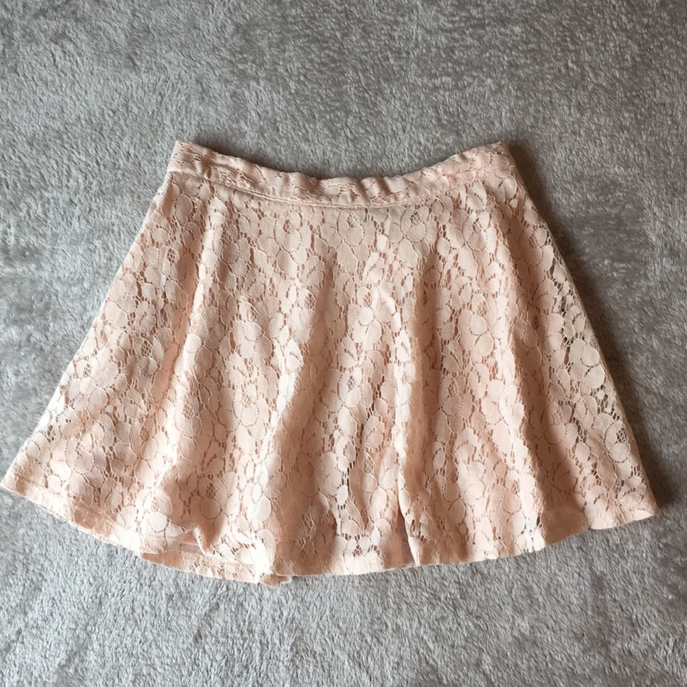 Blush lace skater skirt (small)